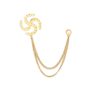 Custom design diamond collar pin with chain