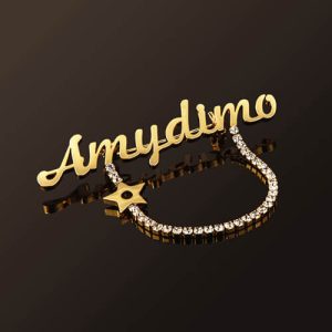 Custom name lapel pin with tennis chain​