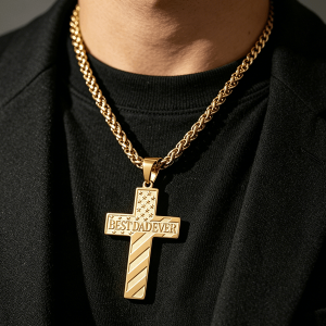 custom gold cross necklace for men