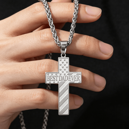 custom silver cross necklace pendant