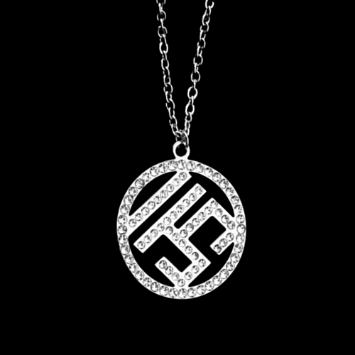 Custom logo pendant necklace with diamonds unique design