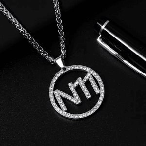 Custom logo pendant necklace with diamonds unique design