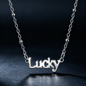 Custom stainless steel word necklace