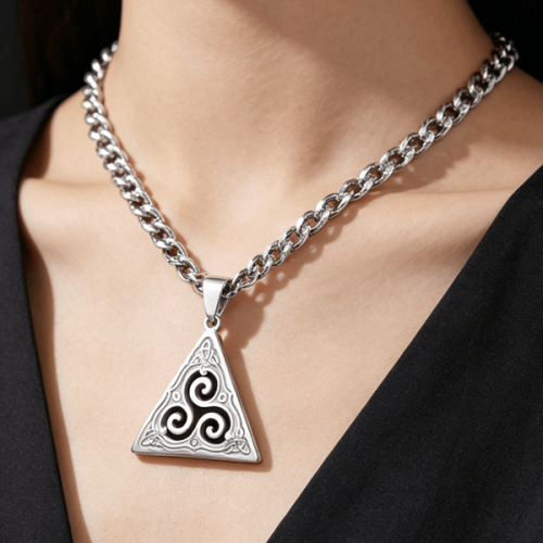 Custom triangular pendant necklace