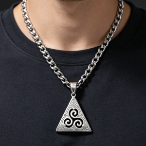Custom triangular pendant necklace for men