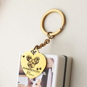 Personalized heart keychain with photo engraved
