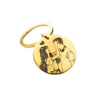 Round photo engraved keychain​ stainless steel