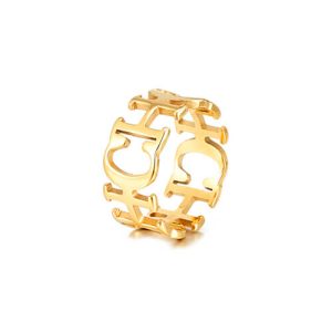 Fashion stainless steel customized letter rings
