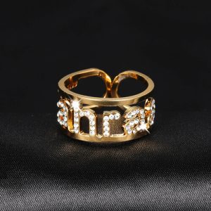 Sparkling personalised diamond name ring jewelry​