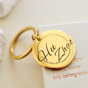 Engraved stainless steel keychains