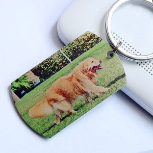 Custom dog tag picture keychain
