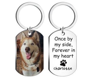 custom dog tag photo keychain