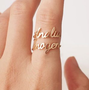 Personalized two row name ring