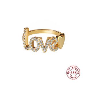 925 sterling silver personalized diamond love ring​