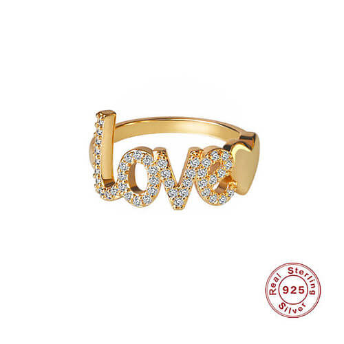 925 sterling silver personalized diamond love ring