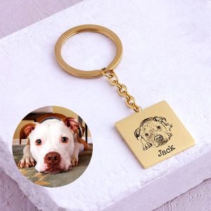 Personalised metal photo engraved keyring