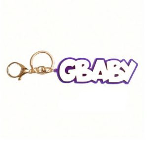 Custom cut acrylic name plate keychain for bags