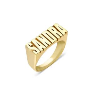 Personalised sterling silver name ring​ block letter​
