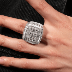 custom name ring with diamonds​ for men