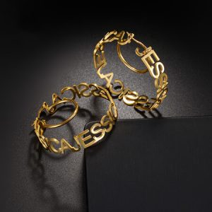 Big round custom gold earrings