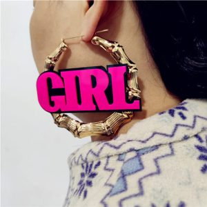 Custom bamboo earrings with name