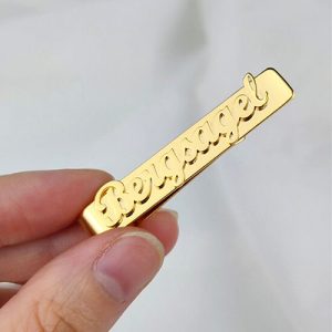 personalized gold tie clip with name