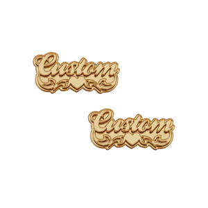 Laser cut acrylic name plate stud earrings​