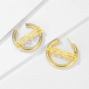 Sterling silver earrings hoops with name vendor