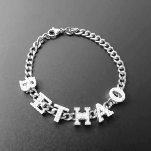 Personalised diamond initial name bracelet​