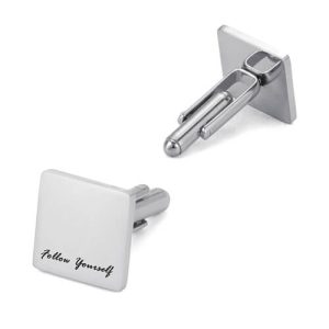 Mens custom stainless steel cufflinks engravable