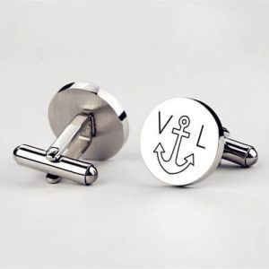 mens silver cufflinks engraved