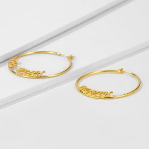 Sterling silver hoop name earrings manufacturer