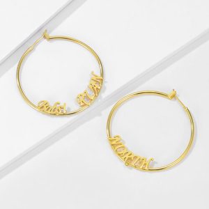 sterling silver personalized hoop earrings