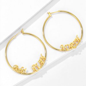 925 sterling silver hoop earring with name