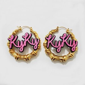 Custom acrylic name earrings​ hoops