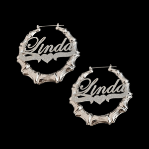 Glitter diy nameplate bamboo earrings wholesale