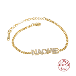 Custom diamond name plate bracelet jewelry​