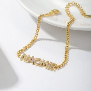 CZ diamond bracelet with name