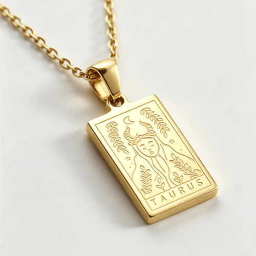 Custom sign of the zodiac necklace gold